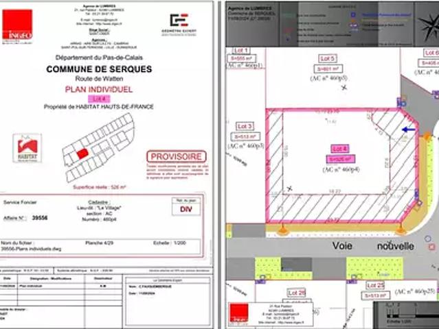 Serques 62910 Achat / Vente terrain