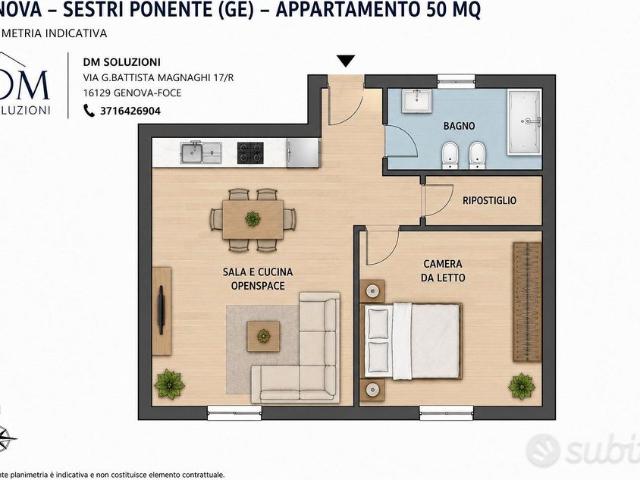 Sestri Ponente bilocale ristrutturato