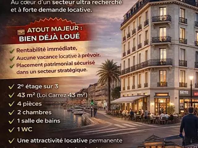 Sète 34200 Achat / Vente appartement 4 pièces t4