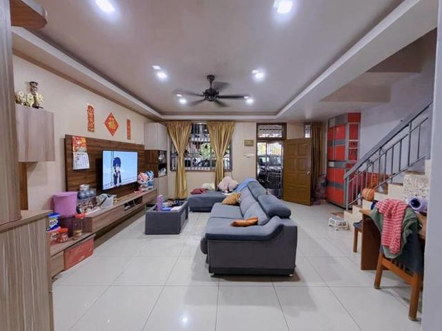 Setia Indah Security guards cordon off a twostory row house for sale