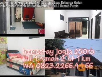 Sewa Homestay Yogyakarta 2KT Strategis Luas Keluarga Harian Bulanan Murah Meriah RS Sarjito Parkir 3