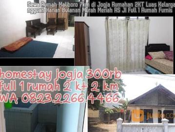 Sewa Rumah Maliboro 7km di Jogja Rumahan 2KT Luas Kelarga Mingguan Harian Bulanan Murah Meriah RS JI