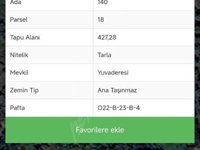 SEYDİKEMER ÖREN'DE SATILIK 427 M2 TARLA