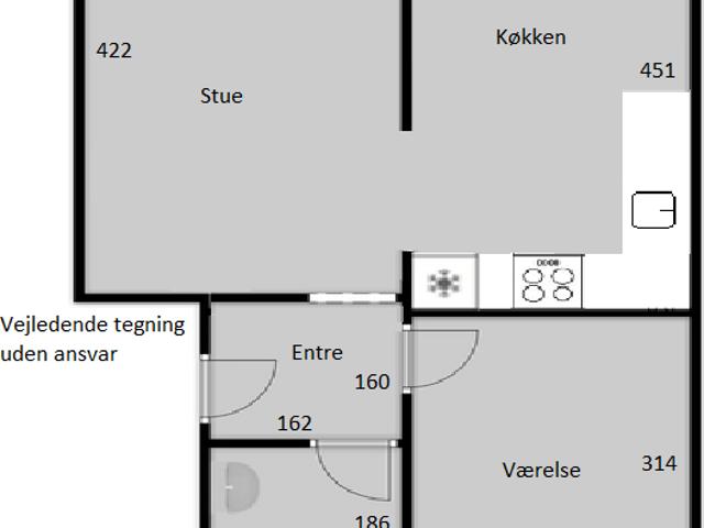 Skøn 2 værelses lejlighed i Nørresundby