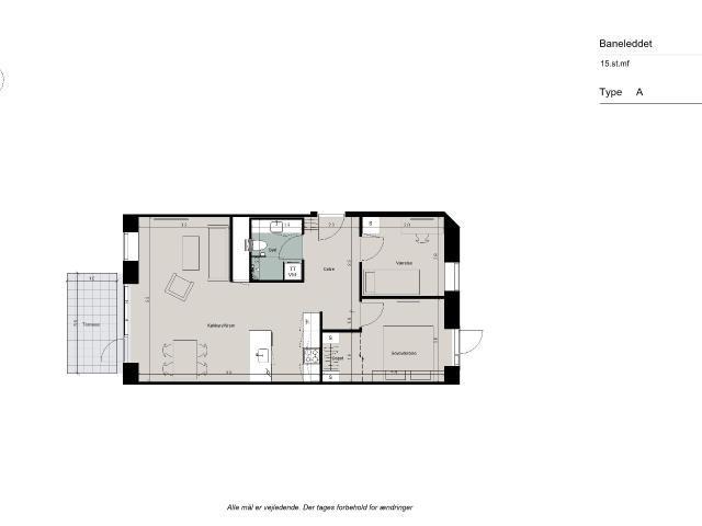Skøn 3 værelses med moderne køkken, alt i hårde hvidevarer, gulvarme i hele boligen og terrasse Ingen bindingsperiode!