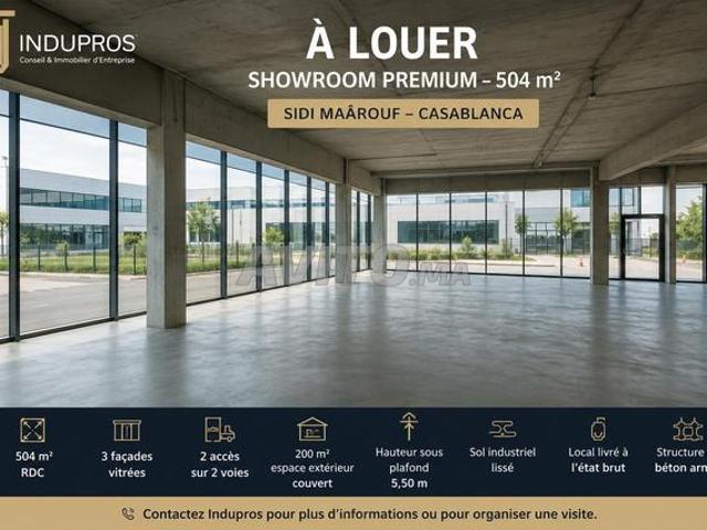 Showroom d'Exception 504 m² 3 Façades Sidi Maârouf
