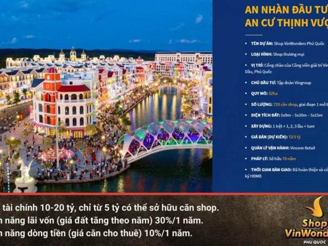 Shophouse Vinwonder Phú Quốc bán căn trên trục đường chính vào Villa Phú Quốc