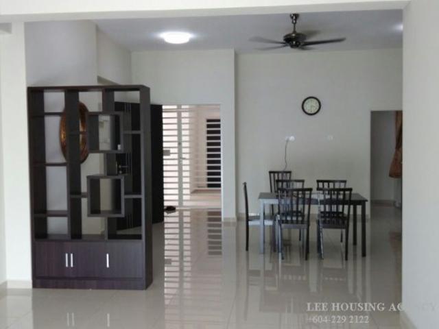 P/F 3air cons, 2 water heater, dining table set, shoe cabinet, partition cabinet & curtains. View of Kek Lok Si Temple. Shineville Park,Air Itam