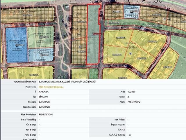 Sincan Uluçali 101859 Ada 2 Parsel Rekreasyon 725m2 Hisse Tapu
