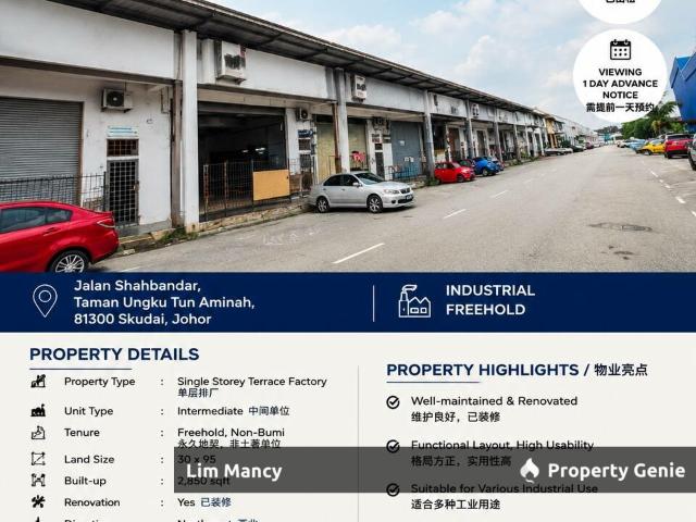 Single Storey Terrace Factory @Tun Aminah Jalan Shahbandar