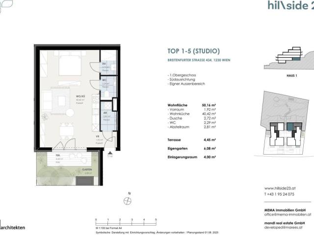 Singlehit! Schicke 1 Zimmer Gartenwohnung zu verkaufen!