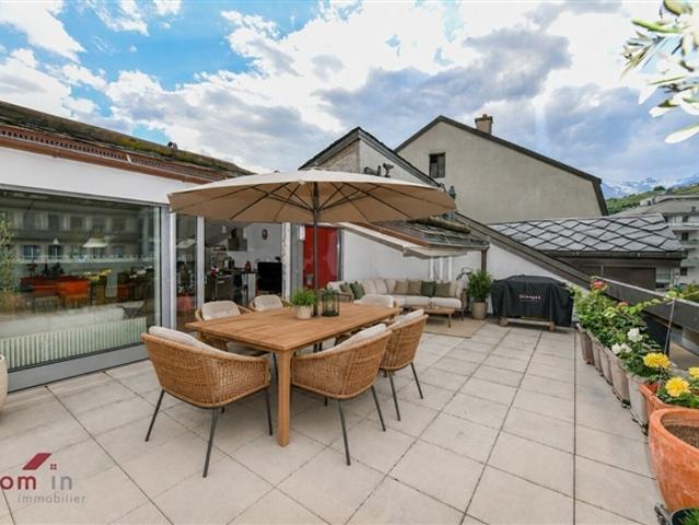 SION, 6,5 Stk. Duplex Dachgeschoss Terrasse von 48 m2 Altstadt