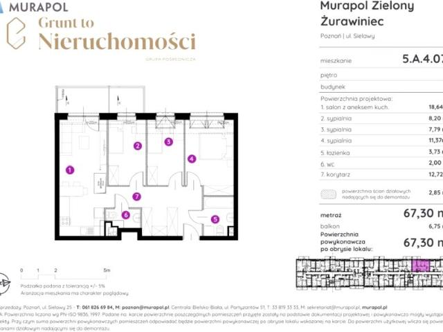 Sielawy 67,30 m², Poznań