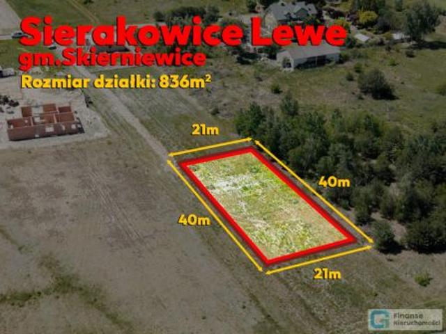 Sierakowice Lewe, 836 m² Działka
