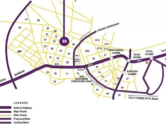 Signature Global City 93 3 Bedroom 1335 Sq. Ft. Builder Floor in Sector 93 Gurgaon Listing ID: #9897