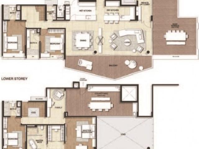 Silversea Condominium For Rent, $21,000, 4 Bed 4 Bath 4,962 sqft $4.23 psf