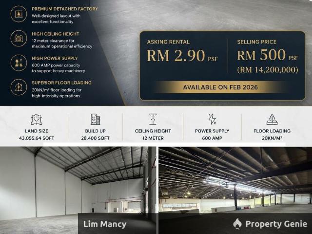 SILC Gelang Patah Medium Industrial Detached Factory For Sale and Rent