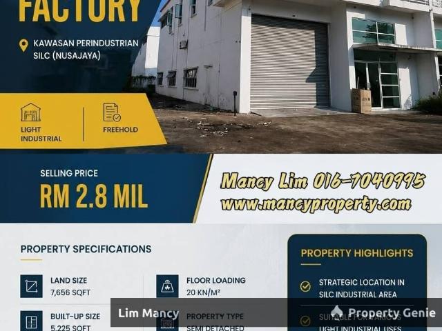 SILC Gelang Patah Semi Detached Light Industrial For Sale