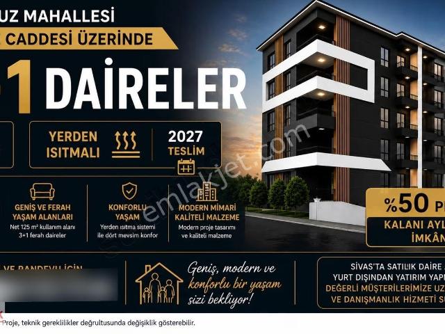 Sivas Kılavuz Tekke Caddesi Yeni Proje 3+1 Satılık Sıfır Daire