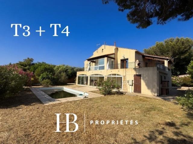 Six Fours les Plages, villa avec piscine et garage, divisée en un T3 et un T4