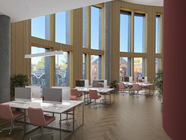 Sjældent udbudt kontorlejemål med 6 meter til loftet i det ikoniske Axel Towers fantastisk lysindfald og smuk udsigt til Tivoli