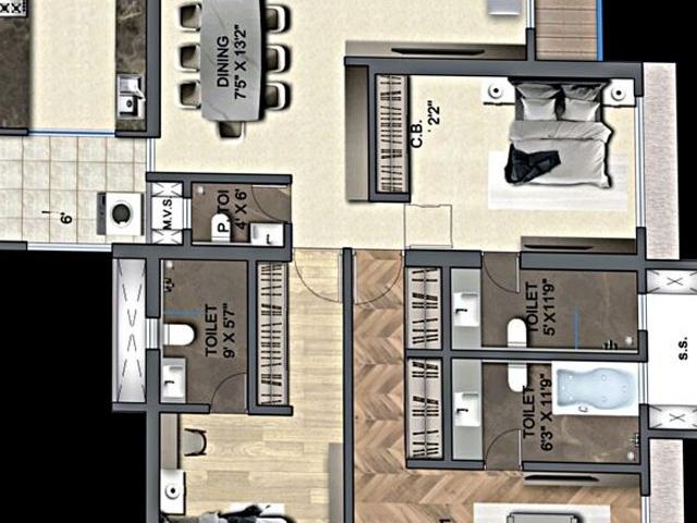 Sonam Opulence 3 Bedroom 2953 Sq. Ft. Apartment in Bhayandar East Thane Listing ID: #10056