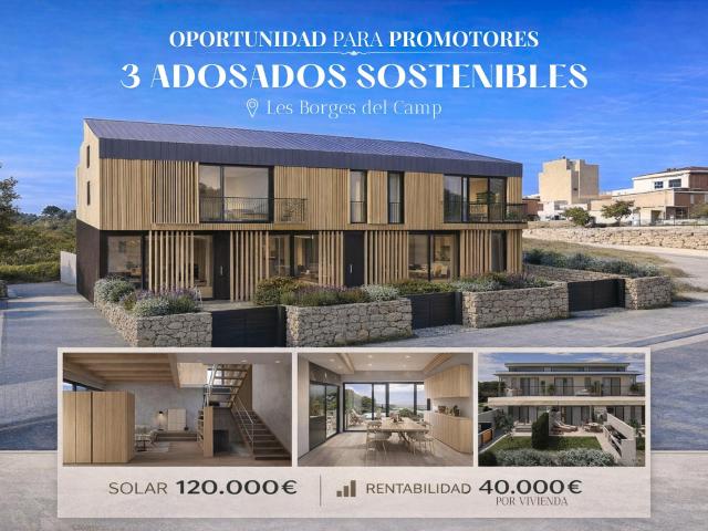 Solar urbano en venta en Les Borges del Camp con proyecto para 3 adosados