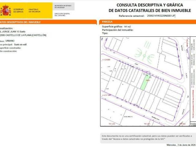 Solar urbano por debajo del precio medio de la zona. Construye tu vivienda personalizada en Castelló