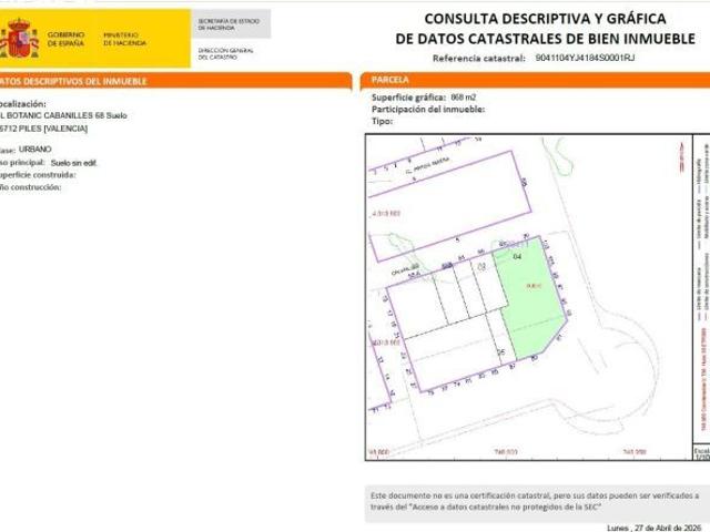 Solar en venta en Piles – excelente ubicación y gran visibilidad
