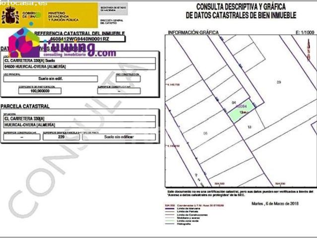 Solar residencial en Venta en Huercal Overa Almería