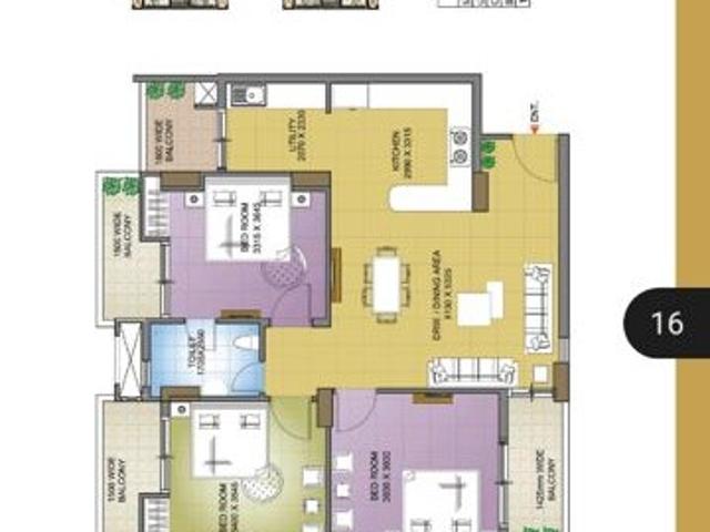 SLF Anushree 3 Bedroom 1675 Sq. Ft. Apartment in Sector 75 Faridabad Listing ID: #10074