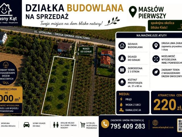 Spokojna 2 000 m², Masłów Pierwszy