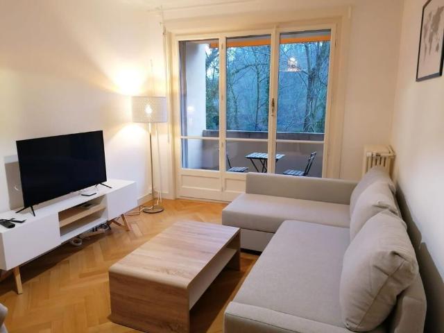 Spacious 85 m² 2 bedroom apartment in the Jonction district with balcony and river views