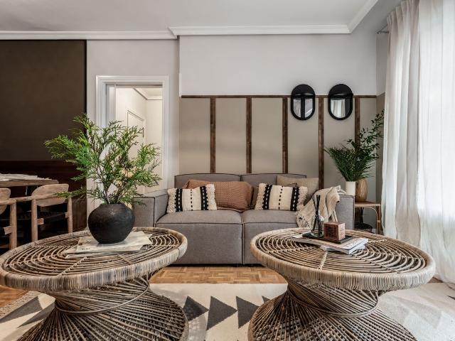 Spacious 3 Bedroom Apartment with Jungle Inspired Decor and Private Balcony in Salamanca, Madrid Amsterdam Apartments for Rent