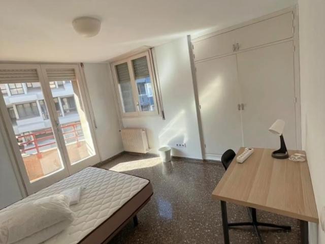 Spacious bedroom. Balcony