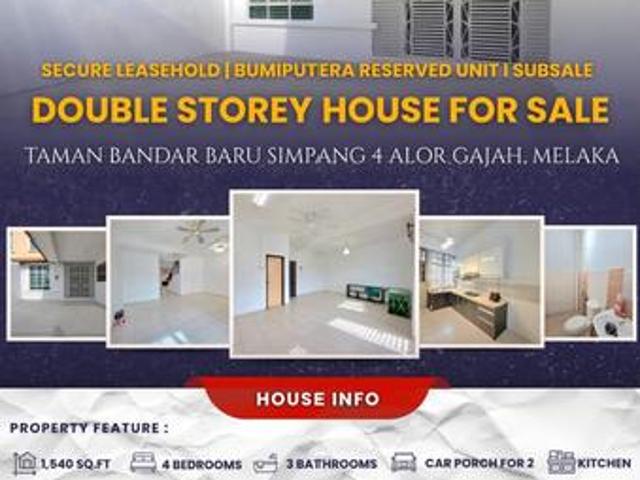 Spacious Double Storey Terrace House For Sale
