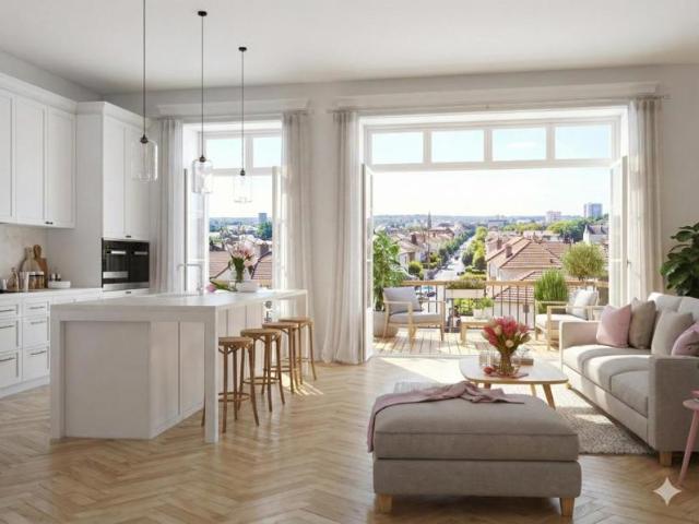 SPACIEUX T4 de 93m2 à 6 min. à pieds du RER E avec grand BALCON, finitions Haut de Gamme