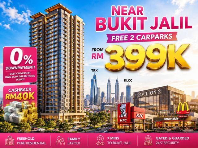 Sri Petaling Freehold Condo 3R with 2B Low Density 400 Units Only