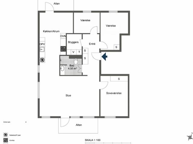 Stor 4 værelses, Odense C, Fyn