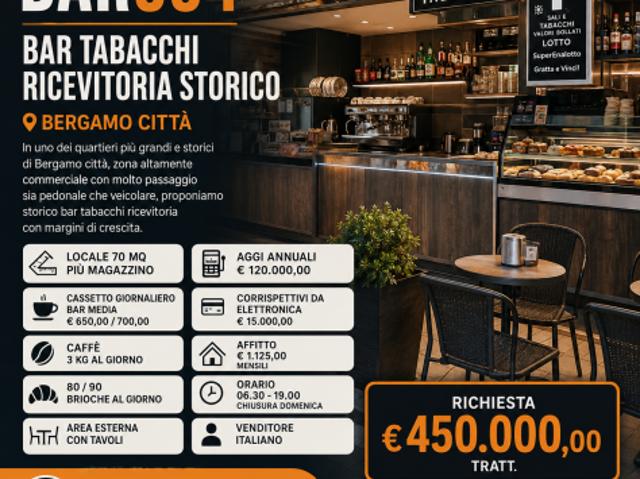 Storico Bar Tabacchi in Bergamo Citt rif. BAR554