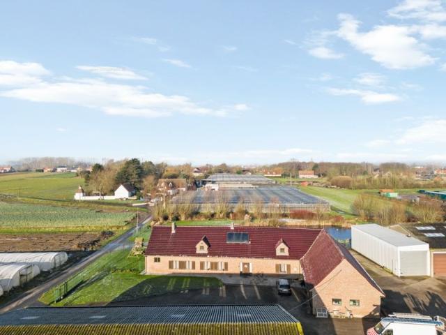 Staden. RUIME LANDELIJKE VILLA MET POTENTIEEL + loods van 435 m2 + loods van 515 m2. Totaal perceel met tuinen en vijver = +/