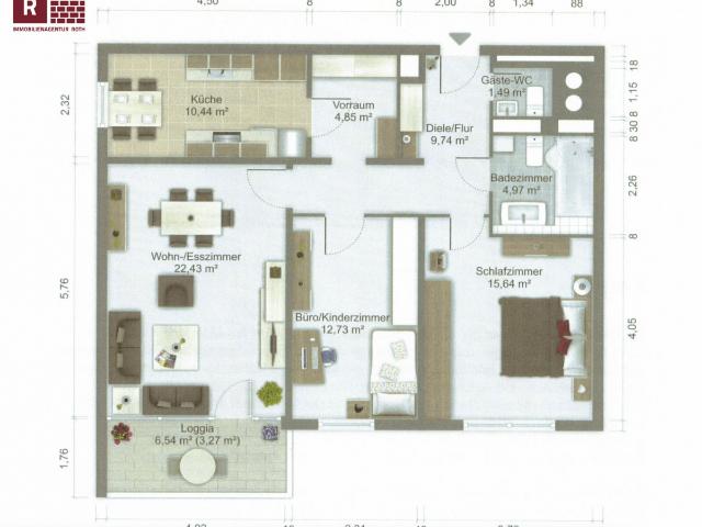 Perfekt für Pendler nach FFM mit Platzbedarf: Attraktive 3 Zi DG Whg mit Balkon und Stellplatz