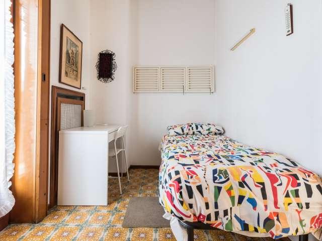 Stanza luminosa in affitto, appartamento con 7 camere da letto, San Siro