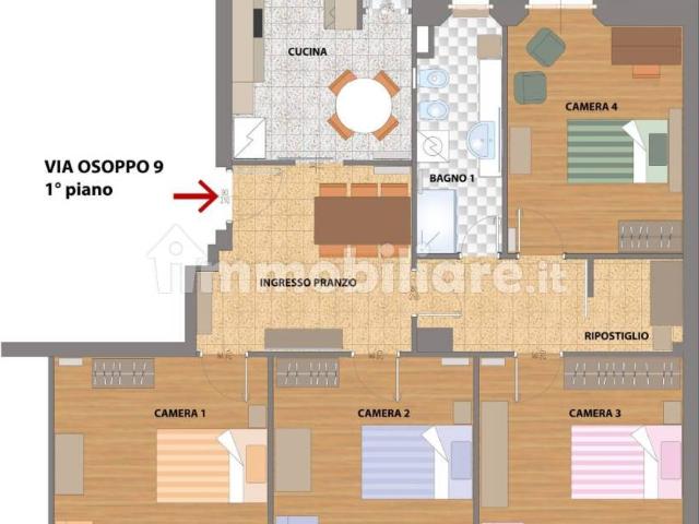 Stanza singola via Osoppo 9, Milano