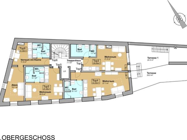 Stilvolle 1 Zimmer Wohnung mit Außergewöhnlichen Freiflächen im Herzen Dürnsteins