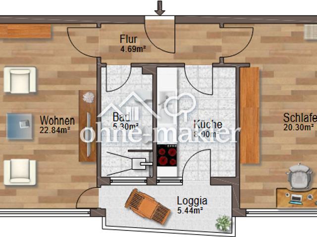 Stilvolle 2 Zimmer Wohnung mit Balkon in Stuttgart am See *Provisionsfrei