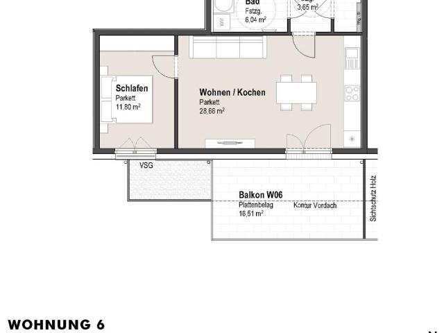 Stilvolle 2 Zimmer Wohnung mit Großzügigem Balkon im Obergeschoss