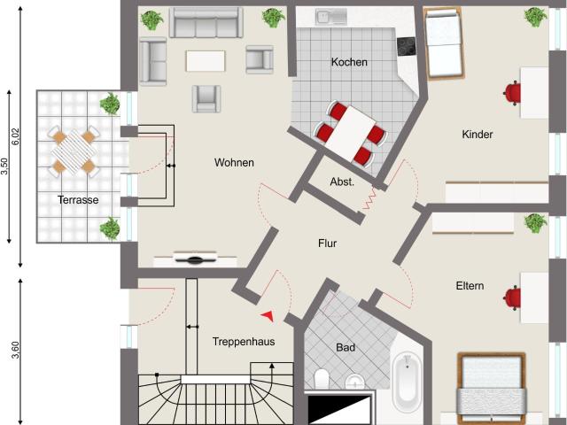 Stilvolle Wohnung mit Außenbereich