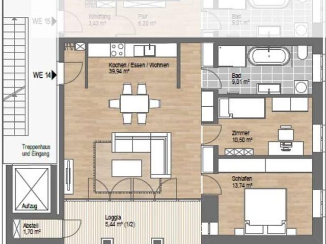 Stilvoller Neubau mit nur 7 WE Verkauf Eigentumswohnung mit 3 Zi + großer Loggia in Eutritzsch