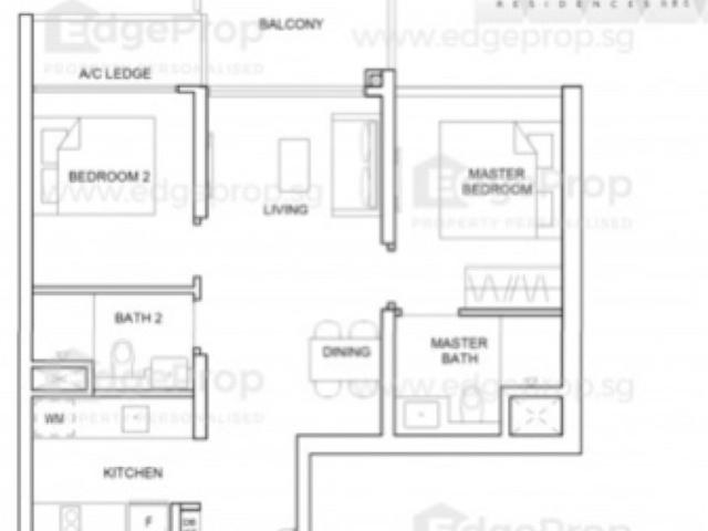 Stirling Residences Apartment For Rent, $5,200, 2 Bed 2 Bath 678 sqft $7.67 psf